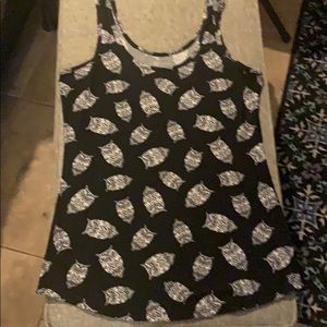 Black and white owl tank top